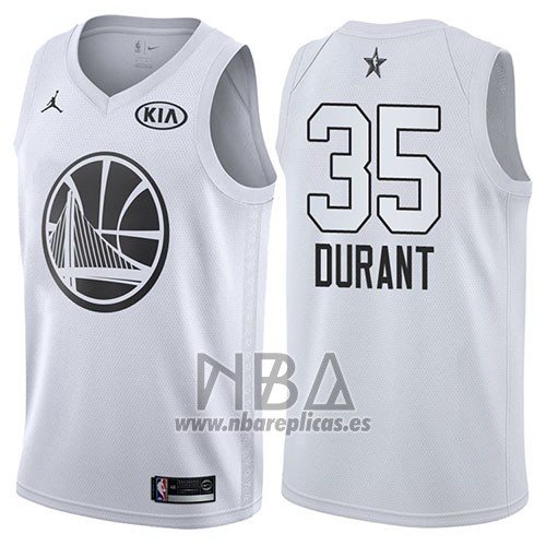 Camiseta All Star 2018 Golden State Warriors Kevin Durant NO 35 Blanco